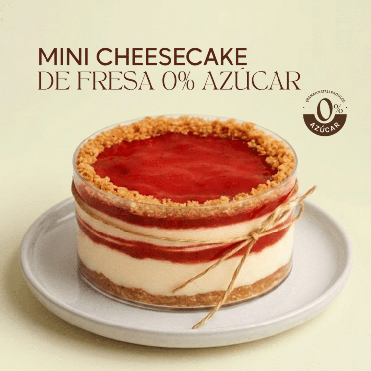 Mini Cheesecake de Fresa – 0% Azúcar 0% Gluten