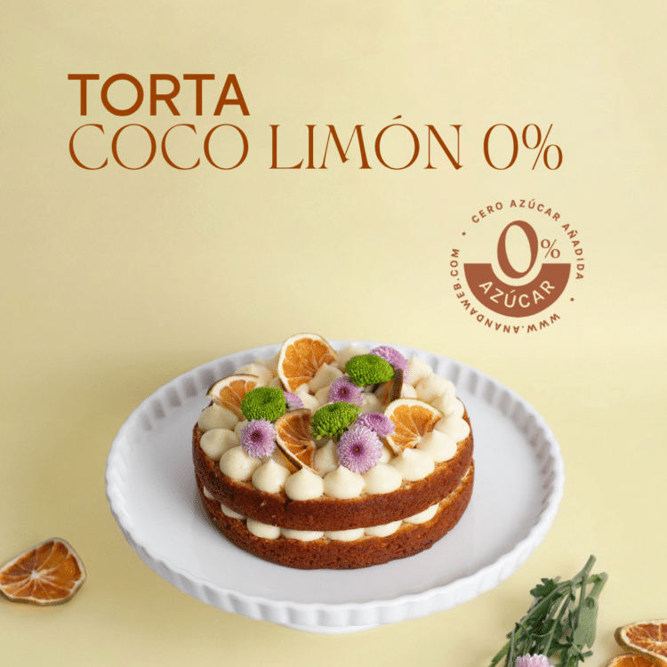 Torta Coco Limón 0% Azúcar